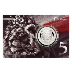 Stříbrná mince Český lev 1 oz proof, číslovaný , VÝROČÍ 2022