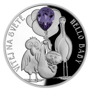 Stříbrná mince Crystal coin - Vítej na světě 1 oz proof 2023