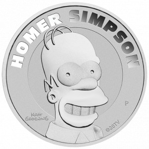 Stříbrná mince Homer Simpson 1 oz BU 2022
