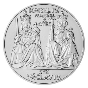 Stříbrná mince Karel IV. - Manžel a otec 3 kg BU 2022