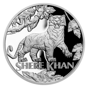 Stříbrná mince Kniha džunglí - Tygr Šér Chán 1 oz proof 2022