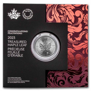 Stříbrná mince Maple Leaf Gratulace 1 oz BU 2023