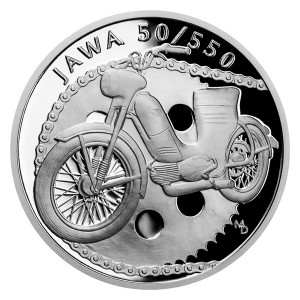 Stříbrná mince Na kolech - Motocykl JAWA 50/500 1 oz proof 2022
