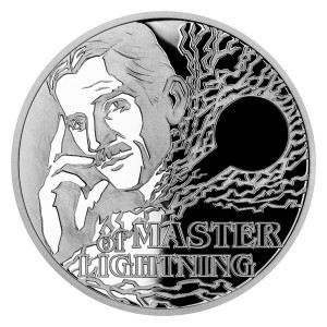 Stříbrná mince Nikola Tesla - Pán blesků 1 oz proof 2023