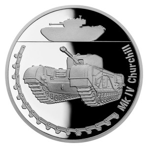 Stříbrná mince Obrněná technika - Mk IV Churchill 1 oz proof 2022