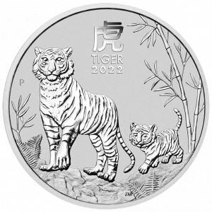 Stříbrná mince Rok Tygra 1 kg BU 2022 Lunární série III