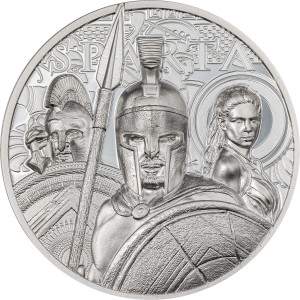Stříbrná mince Sparta 1 oz proof, vysoký reliéf 2023