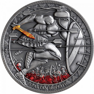 Stříbrná mince Sparťanský hoplít 1/2 oz vysoký reliéf 2021