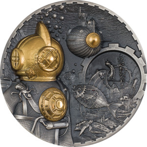 Stříbrná mince Steampunk - Nautilus 3 oz vysoký reliéf 2022