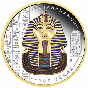 Stříbrná mince Tutanchamon 2 oz proof, pozlacená 2022