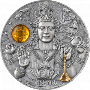 Stříbrná mince Vishnu 3 oz vysoký reliéf 2023