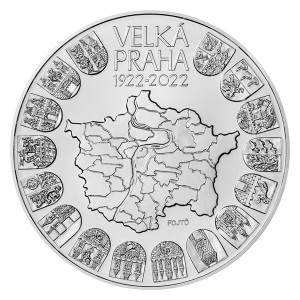 Stříbrná mince Založení Velké Prahy 1 kg matovaná 2022
