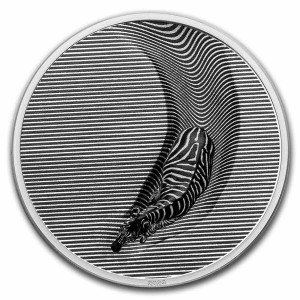 Stříbrná mince Zebra camouflage 3 oz proof, vysoký reliéf 2023
