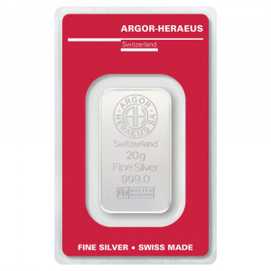 Stříbrný investiční slitek 20 g - Argor-Heraeus