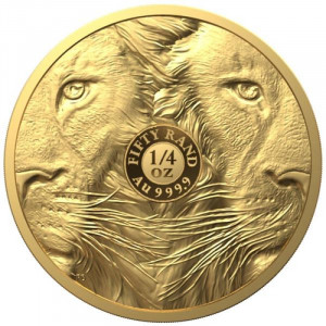 Zlatá mince Big Five Africa - Lev 1/4 oz proof 2022