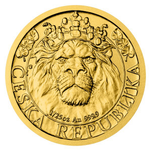 Zlatá mince Český lev 1/25 oz b.k. 2022