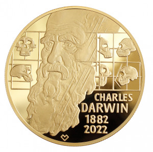 Zlatá mince Charles Darwin 2 oz proof-like 2022