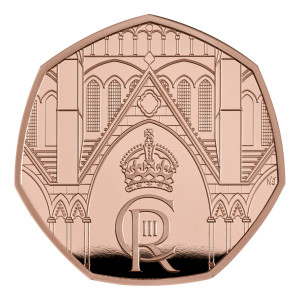 Zlatá mince Král Karel III. - Korunovace UK 50p 15.5 g proof 2023