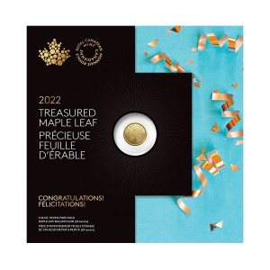 Zlatá mince Maple Leaf Gratulace 1/10 oz BU 2022