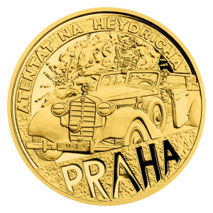 Zlatá mince Operace Anthropoid - Atentát na Heydricha 1/4 oz proof 2022