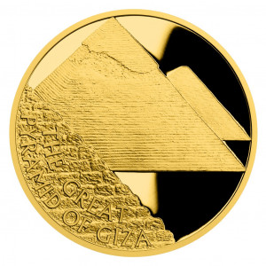 Zlatá mince Sedm divů starověkého světa - Egyptské pyramidy 1 oz proof 2021