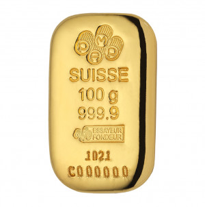 Zlatý investiční slitek 100 g PAMP (litý)