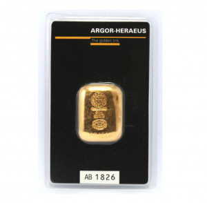 Zlatý investiční slitek 50 g Argor-Heraeus (litý)